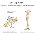 IGI Certified 1 Carat Lab Grown Diamond Princess Cut Bridal Ring Set Lab - ( EF-VS ) - Rosec Jewels