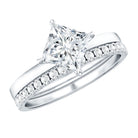 IGI Certified 2 Carat Lab Grown Diamond Princess Cut Wedding Ring Set Lab - ( E-VS1 ) - Rosec Jewels