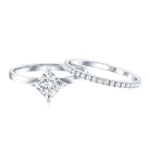 IGI Certified 2 Carat Lab Grown Diamond Princess Cut Wedding Ring Set Lab - ( E-VS1 ) - Rosec Jewels
