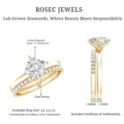 IGI Certified 2 Carat Lab Grown Diamond Princess Cut Wedding Ring Set Lab - ( E-VS1 ) - Rosec Jewels