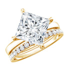 Rosec Jewels-IGI Graded 5 Carat Princess Cut Lab Grown Diamond Wedding Ring Set