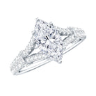 1 Carat Marquise Cut Lab Grown Diamond Split Shank Engagement Ring with IGI Certificate Lab - ( EF-VS ) - Rosec Jewels