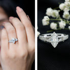 1 Carat Marquise Cut Lab Grown Diamond Split Shank Engagement Ring with IGI Certificate Lab - ( EF-VS ) - Rosec Jewels