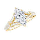 1 Carat Marquise Cut Lab Grown Diamond Split Shank Engagement Ring with IGI Certificate Lab - ( EF-VS ) - Rosec Jewels