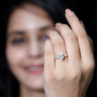 1 Carat Marquise Cut Lab Grown Diamond Split Shank Engagement Ring with IGI Certificate Lab - ( EF-VS ) - Rosec Jewels