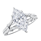 IGI Certified 2 Carat Lab Grown Marquise Diamond Engagement Ring with Split Shank Lab - ( E-VS1 ) - Rosec Jewels