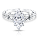 IGI Certified 2 Carat Lab Grown Marquise Diamond Engagement Ring with Split Shank Lab - ( E-VS1 ) - Rosec Jewels