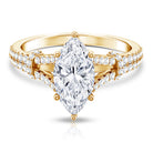 IGI Certified 2 Carat Lab Grown Marquise Diamond Engagement Ring with Split Shank Lab - ( E-VS1 ) - Rosec Jewels