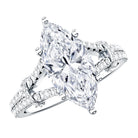Vintage Inspired Marquise Cut Lab Grown Diamond Split Shank Engagement Ring IGI Certified 3 Carat Lab - ( E-VS1 ) - Rosec Jewels