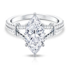 Vintage Inspired Marquise Cut Lab Grown Diamond Split Shank Engagement Ring IGI Certified 3 Carat Lab - ( E-VS1 ) - Rosec Jewels
