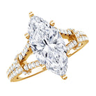 Vintage Inspired Marquise Cut Lab Grown Diamond Split Shank Engagement Ring IGI Certified 3 Carat Lab - ( E-VS1 ) - Rosec Jewels