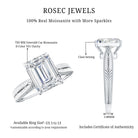 Ethically Sourced 3 Carat Lab Grown Diamond Emerald Cut Engagement Ring IGI Certified Lab - ( E-VS1 ) - Rosec Jewels