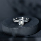 Ethically Sourced 3 Carat Lab Grown Diamond Emerald Cut Engagement Ring IGI Certified Lab - ( E-VS1 ) - Rosec Jewels
