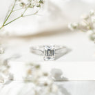 Ethically Sourced 3 Carat Lab Grown Diamond Emerald Cut Engagement Ring IGI Certified Lab - ( E-VS1 ) - Rosec Jewels