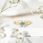 Ethically Sourced 3 Carat Lab Grown Diamond Emerald Cut Engagement Ring IGI Certified Lab - ( E-VS1 ) - Rosec Jewels