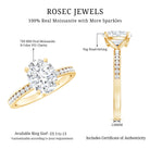 IGI Certified 2 Carat Lab Grown Diamond Oval Engagement Ring With Side Stones Lab - ( E-VS1 ) - Rosec Jewels