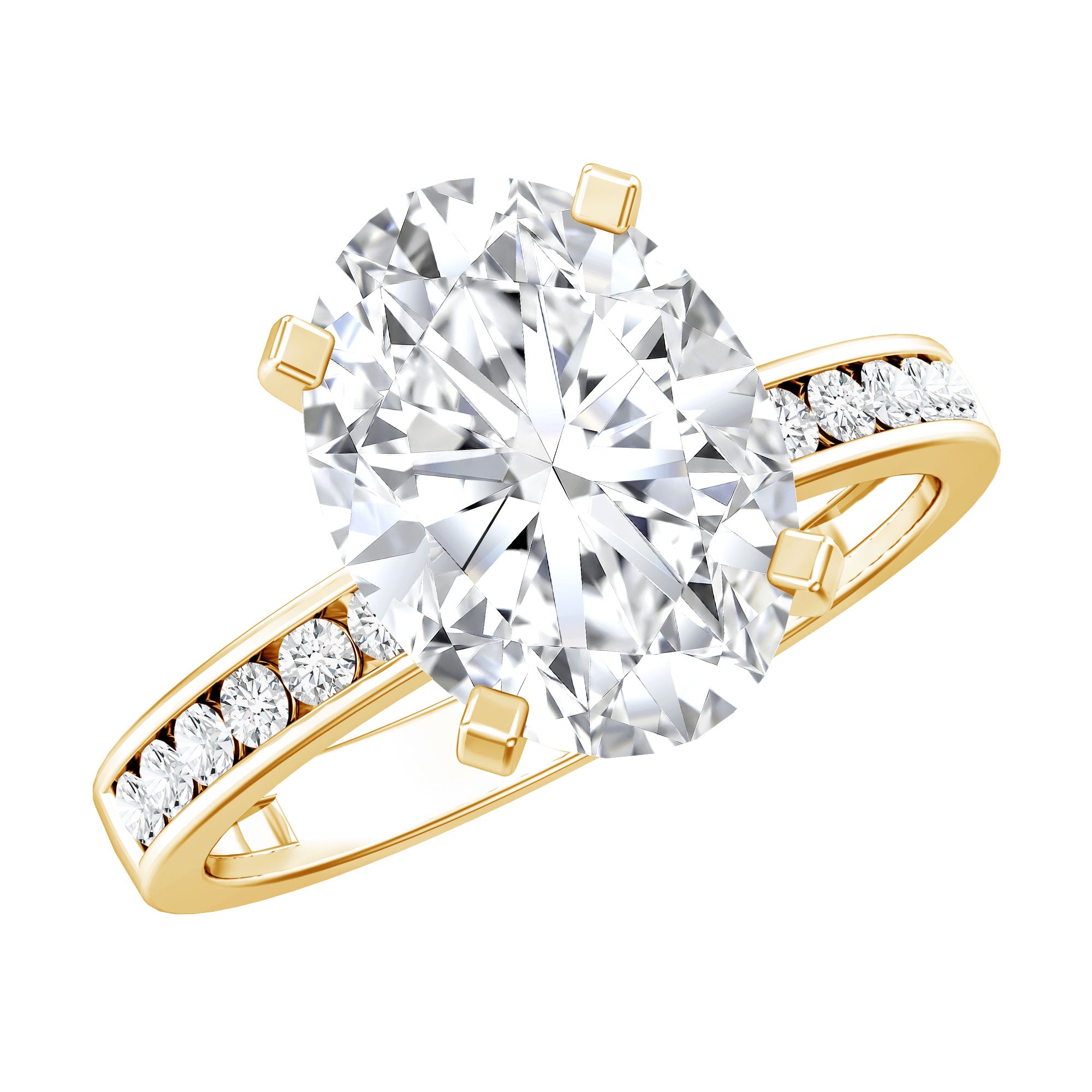 IGI Certified 3 Carat Lab Grown Diamond Oval Engagement Ring for Women Lab - ( EF-VS ) - Rosec Jewels