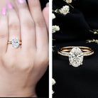 IGI Certified 3 Carat Lab Grown Diamond Oval Engagement Ring for Women Lab - ( E-VS1 ) - Rosec Jewels