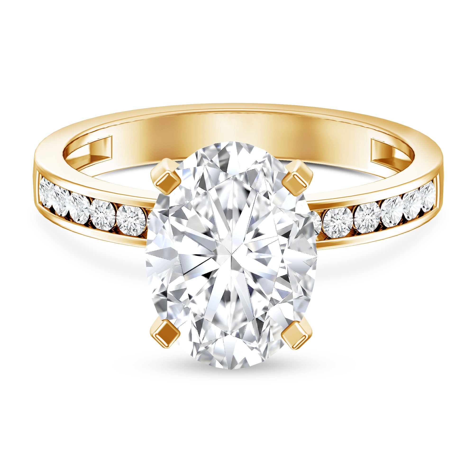 IGI Certified 3 Carat Lab Grown Diamond Oval Engagement Ring for Women Lab - ( EF-VS ) - Rosec Jewels