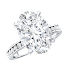 4 Carat Oval Shaped Lab Grown Diamond Huge Engagement Ring with IGI Certificate Lab - ( EF-VS ) - Rosec Jewels
