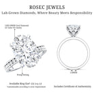 4 Carat Oval Shaped Lab Grown Diamond Huge Engagement Ring with IGI Certificate Lab - ( EF-VS ) - Rosec Jewels