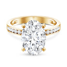 4 Carat Oval Shaped Lab Grown Diamond Huge Engagement Ring with IGI Certificate Lab - ( EF-VS ) - Rosec Jewels