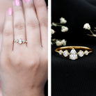 Rosec Jewels-Graduated Style Pear and Round Lab Grown Diamond Engagement Ring