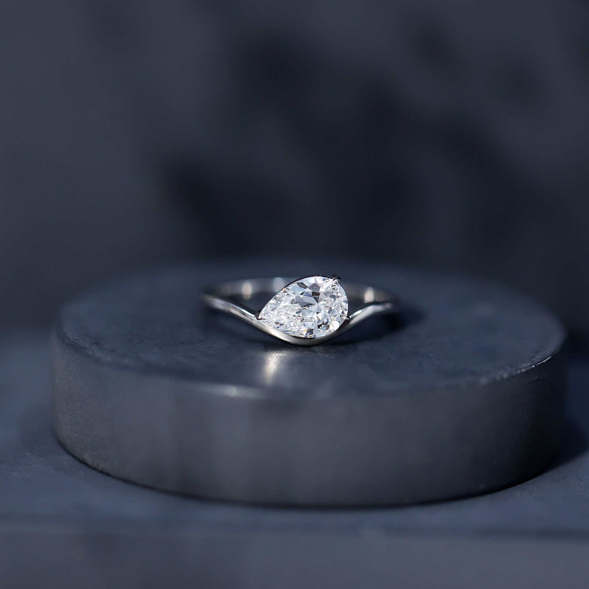 Rosec Jewels-1.3 Carat Pear Shaped Lab Grown Diamond Solitaire Engagement Ring