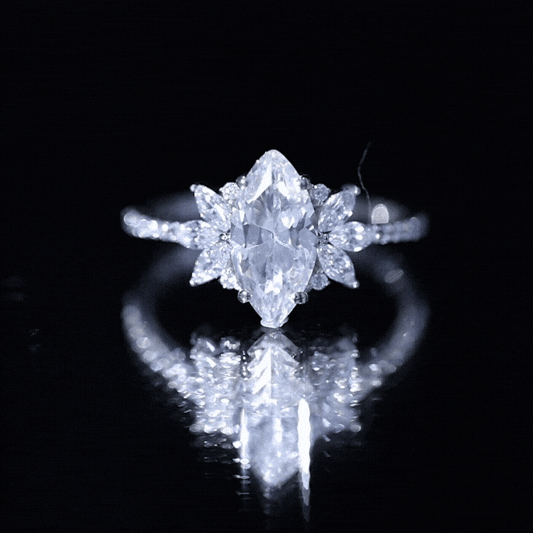 Rosec Jewels-Marquise Cut Lab Created Diamond 2 Carat Engagement Ring for Women