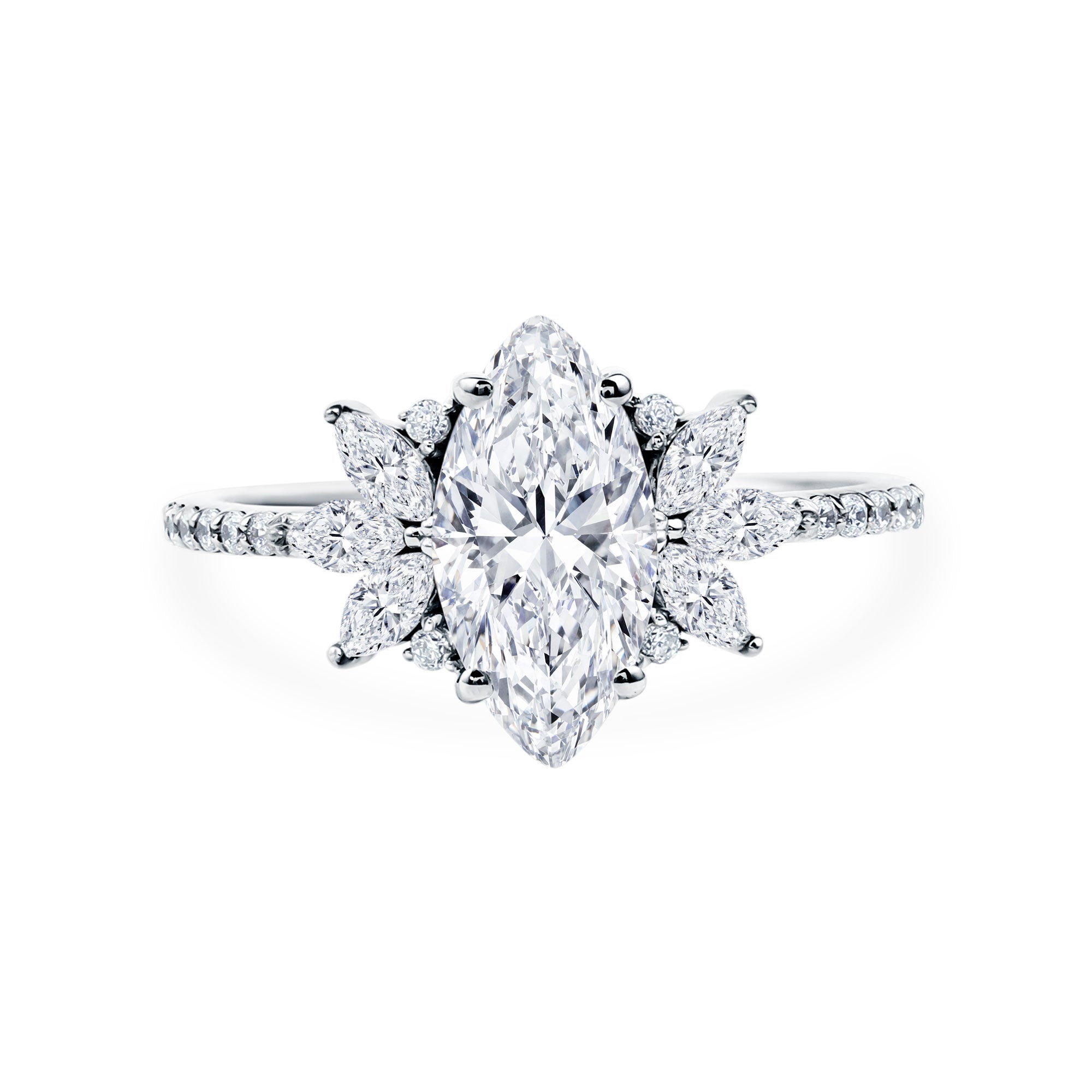 Rosec Jewels-Marquise Cut Lab Created Diamond 2 Carat Engagement Ring for Women