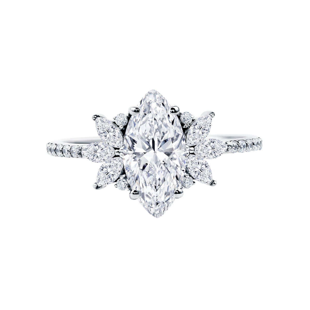 IGI Certified Marquise Cut Lab Created Diamond 2 Carat Engagement Ring for Women Lab - ( E-VS1 ) - Rosec Jewels