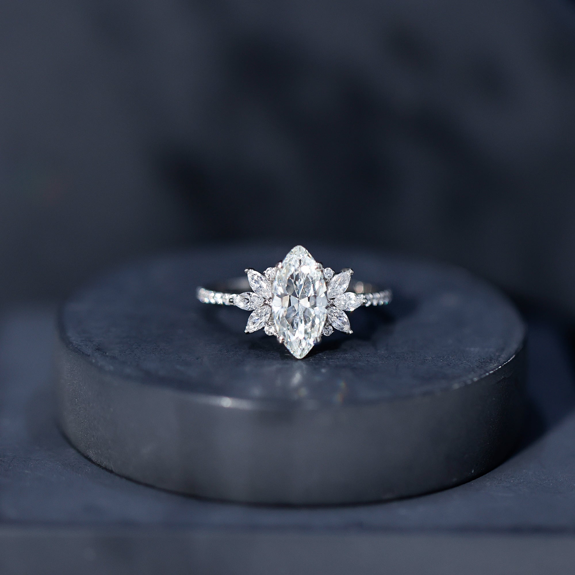 Rosec Jewels-Marquise Cut Lab Created Diamond 2 Carat Engagement Ring for Women