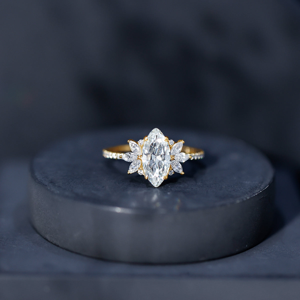 IGI Certified Marquise Cut Lab Created Diamond 2 Carat Engagement Ring for Women Lab - ( E-VS1 ) - Rosec Jewels