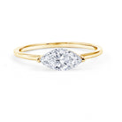 Rosec Jewels-East West Marquise Cut 1 Carat Lab Grown Diamond Solitaire Ring