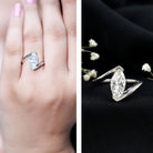 Rosec Jewels-Marquise Cut 2 Carat Lab Grown Diamond Engagement Ring