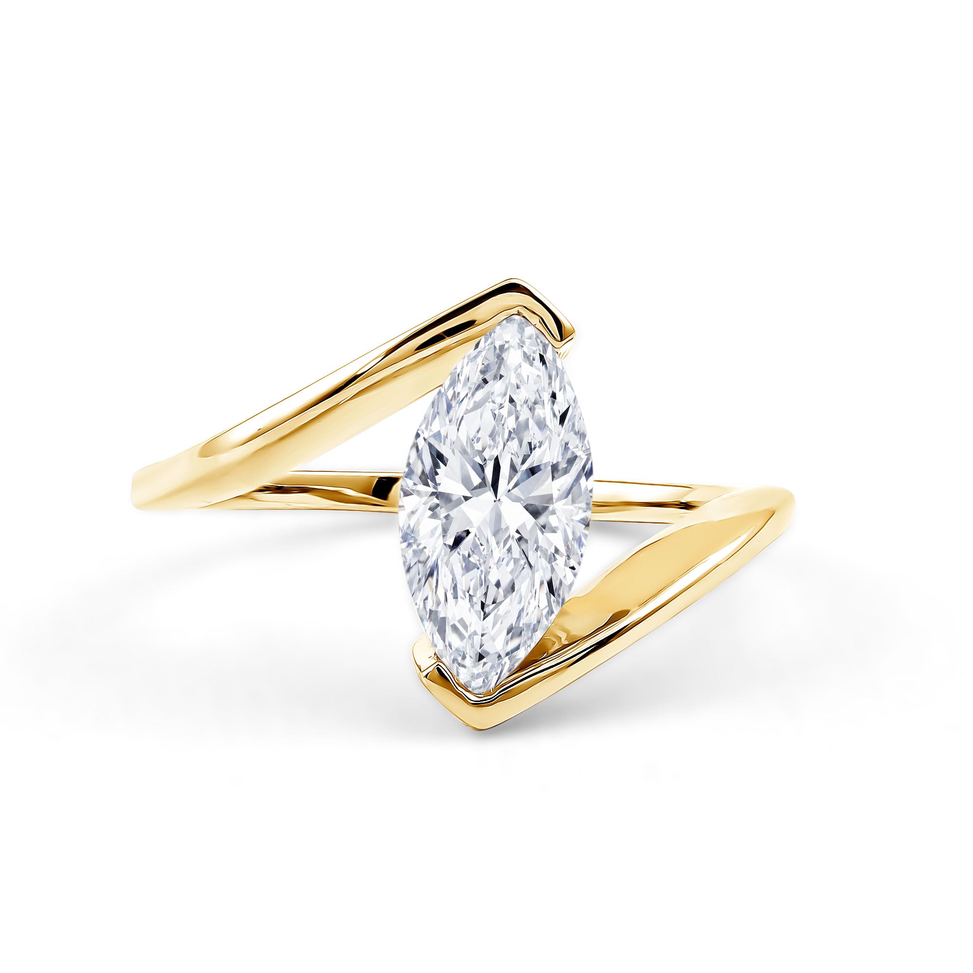 Rosec Jewels-Marquise Cut 2 Carat Lab Grown Diamond Engagement Ring