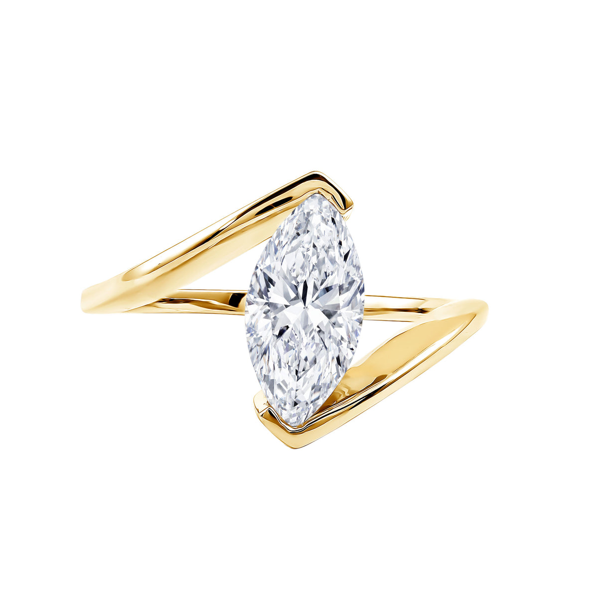IGI Certified Marquise Cut 2 Carat Lab Grown Diamond Engagement Ring Lab - ( E-VS1 ) - Rosec Jewels