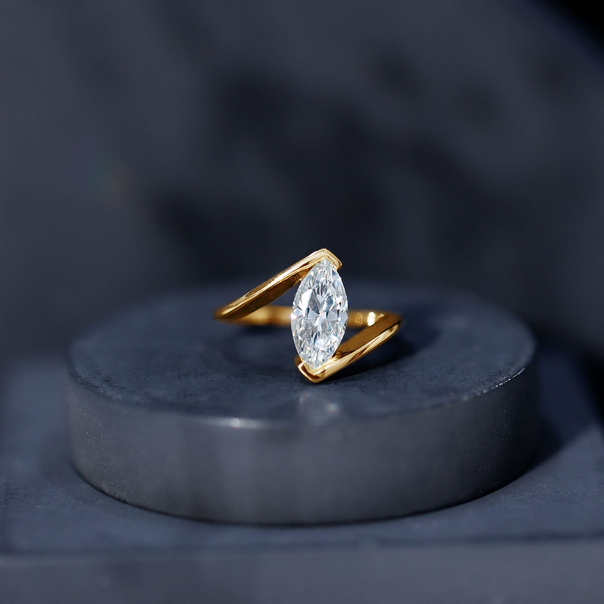 Rosec Jewels-Marquise Cut 2 Carat Lab Grown Diamond Engagement Ring