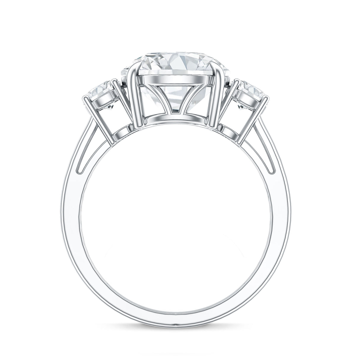 Rosec Jewels-4 Carat Lab Grown Diamond Three Stone Engagement Ring IGI Certified
