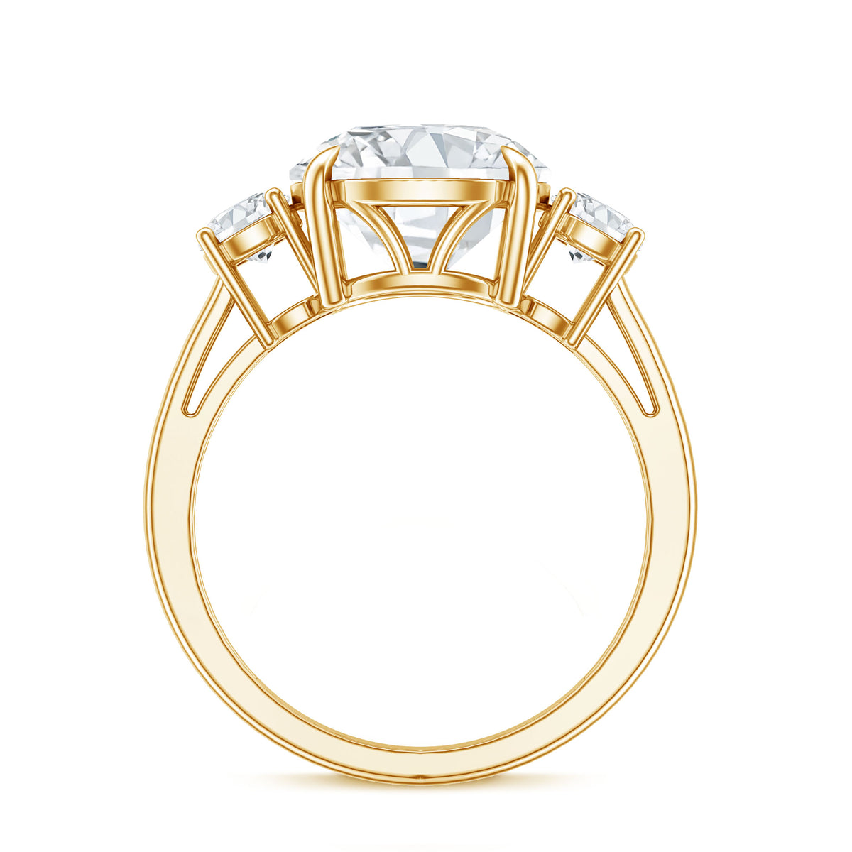 Rosec Jewels-4 Carat Lab Grown Diamond Three Stone Engagement Ring IGI Certified