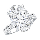 Oval Cut 5 Carat Lab Grown Diamond Big Engagement Ring with IGI Certificate Lab - ( EF-VS ) - Rosec Jewels