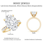 Oval Cut 5 Carat Lab Grown Diamond Big Engagement Ring with IGI Certificate Lab - ( EF-VS ) - Rosec Jewels