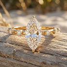 Solitaire 2 Carat Lab Created Diamond Marquise Engagement Ring IGI Certified Lab - ( E-VS1 ) - Rosec Jewels