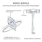 IGI Certified Marquise Cut Lab Created Diamond Solitaire Engagement Ring 2 Carat Lab - ( E-VS1 ) - Rosec Jewels