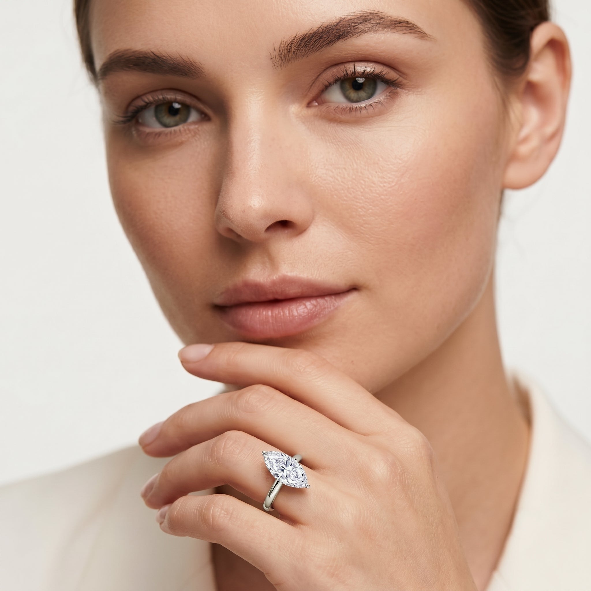 Rosec Jewels-Solitaire 3 Carat Lab Grown Diamond Marquise Engagement Ring IGI Certified