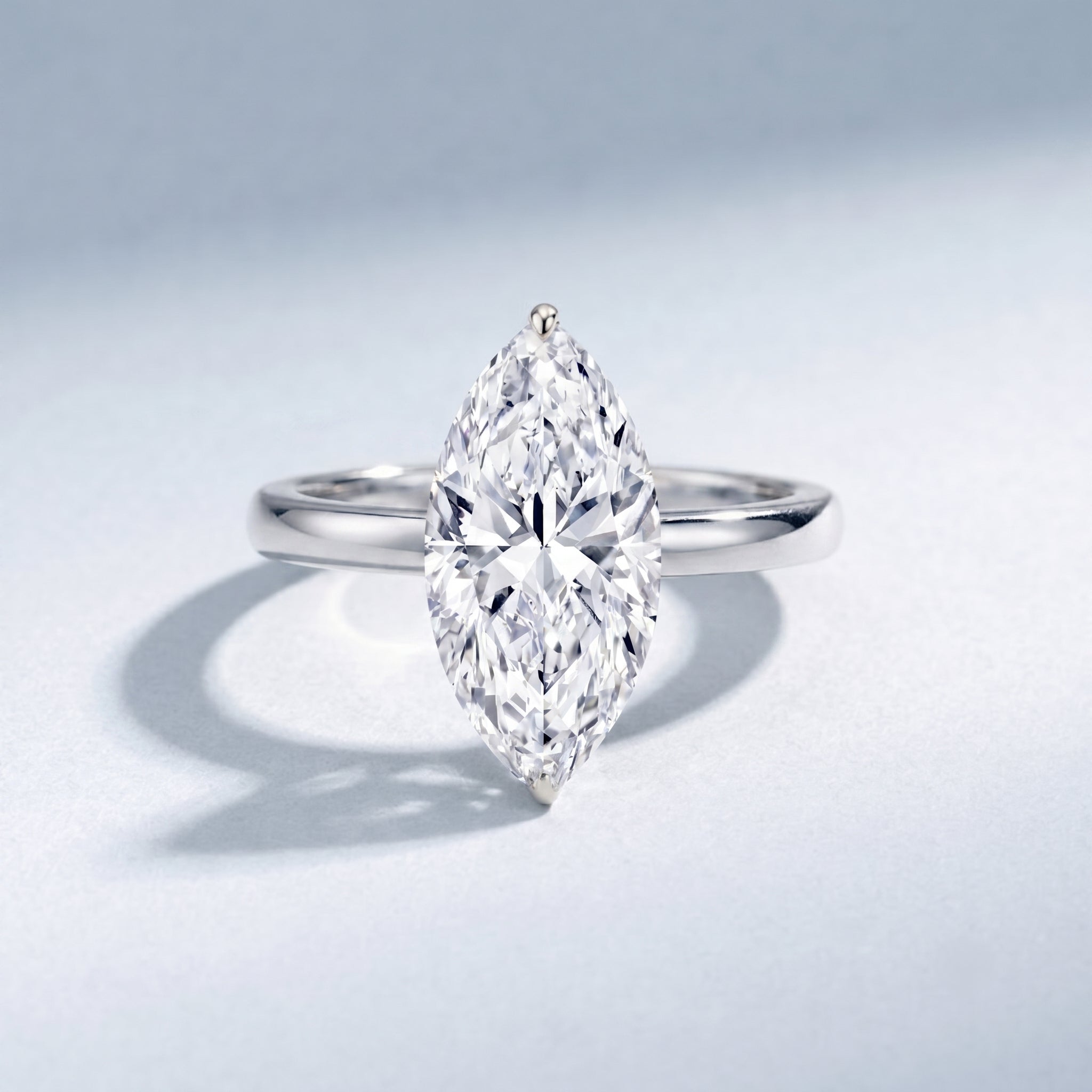 Rosec Jewels-Solitaire 3 Carat Lab Grown Diamond Marquise Engagement Ring IGI Certified