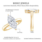Rosec Jewels-Solitaire 3 Carat Lab Grown Diamond Marquise Engagement Ring IGI Certified