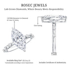 IGI Certified Lab Grown Diamond 3 Carat Marquise Engagement Ring with Spaced Accent Lab - ( E-VS1 ) - Rosec Jewels