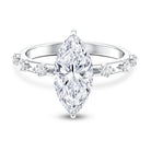 IGI Certified Lab Grown Diamond 3 Carat Marquise Engagement Ring with Spaced Accent Lab - ( E-VS1 ) - Rosec Jewels
