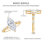 IGI Certified Lab Grown Diamond 3 Carat Marquise Engagement Ring with Spaced Accent Lab - ( E-VS1 ) - Rosec Jewels